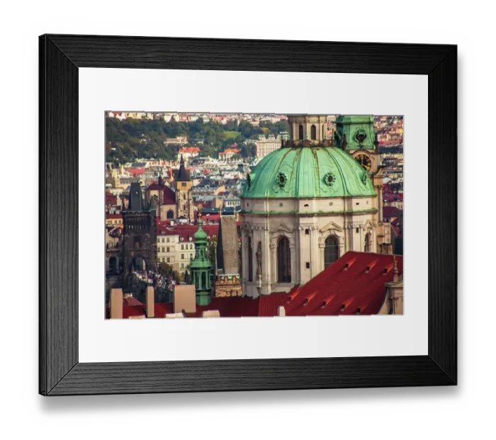 Framed Print : St. Nicholas Church and Prague Landscape Framed Print : St. Nicholas Church and Prague Landscape