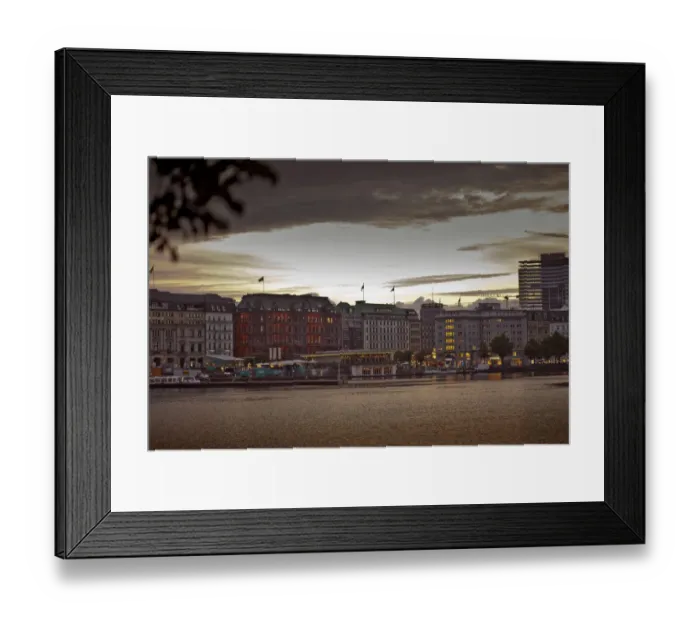 Framed Print : Urban promenade in Hamburg Framed Print : Urban promenade in Hamburg