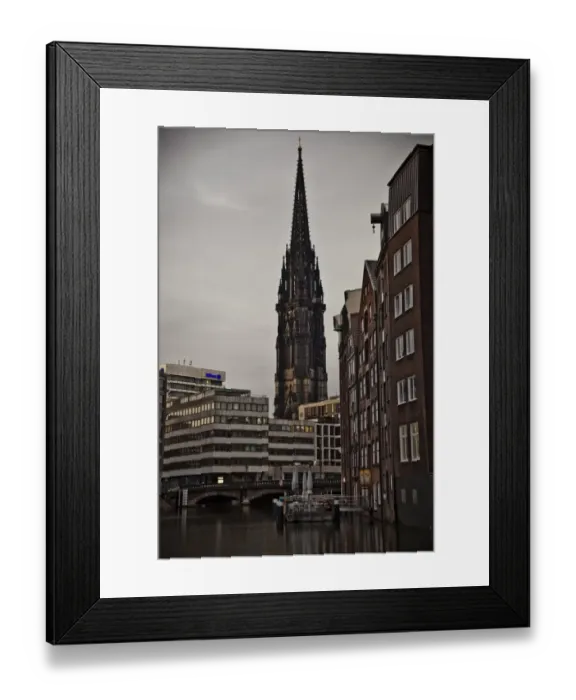 Framed Print : St Nicholas Church in Hamburg