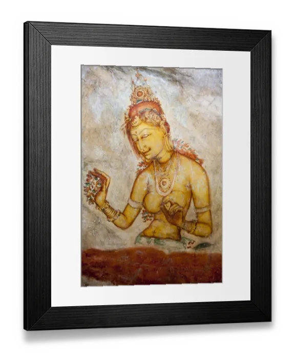 Framed Print : Frescoes depicting a bared chested woman Framed Print : Frescoes depicting a bared chested woman