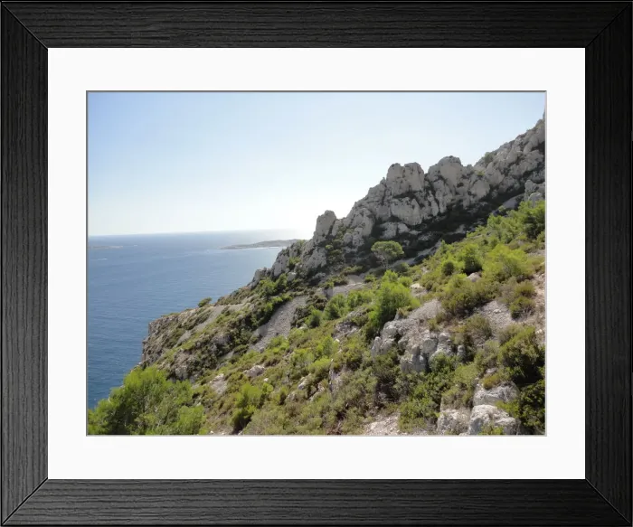 Framed Print : Rough Terrain Calanques, Marseille, France Framed Print : Rough Terrain Calanques, Marseille, France