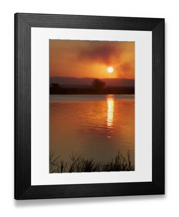 Framed Print : Sunset over water at Isimangaliso, Kwazulu-Natal, South Africa Framed Print : Sunset over water at Isimangaliso, Kwazulu-Natal, South Africa