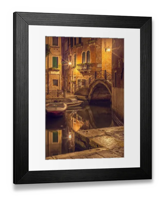 Framed Print : Canal in Venice in the night Framed Print : Canal in Venice in the night