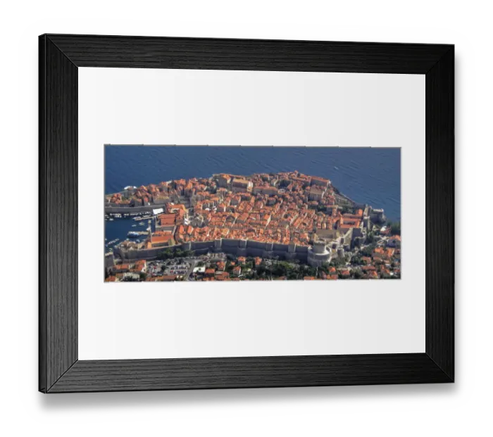 Framed Print : Aerial view of Dubrovnik old town and city walls Framed Print : Aerial view of Dubrovnik old town and city walls
