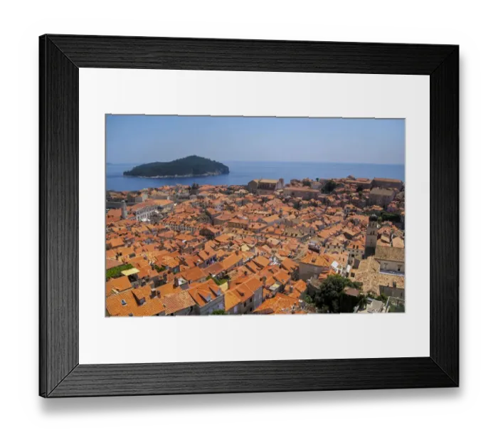 Framed Print : Dubrovnik rooftops view towards Adriatic sea Framed Print : Dubrovnik rooftops view towards Adriatic sea