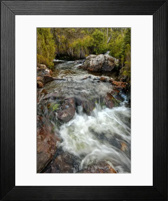 Framed Print : Running stream in the Hartz mountains national park, part of the world heritage wilderness, Tasmania Framed Print : Running stream in the Hartz mountains national park, part of the world heritage wilderness, Tasmania