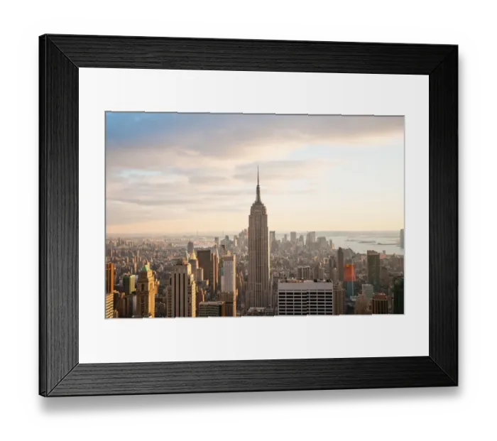 Framed Print : New York City skyline at sunset Framed Print : New York City skyline at sunset