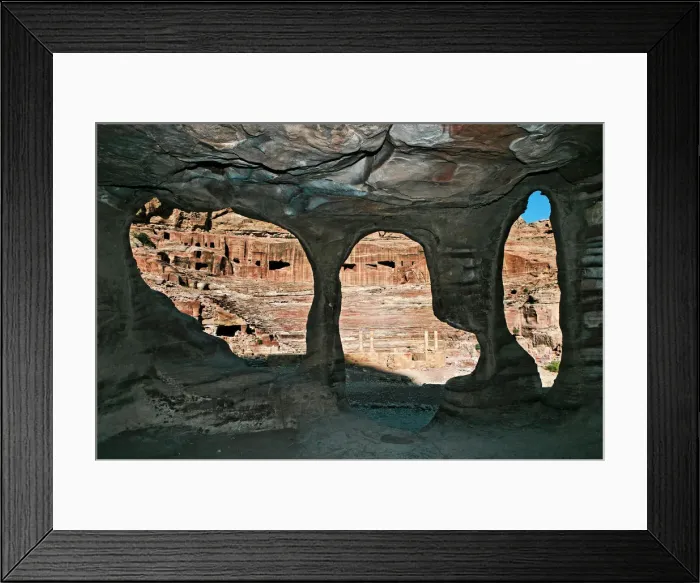 Framed Print : Roman theatre seen from a grave, Petra, Jordan Framed Print : Roman theatre seen from a grave, Petra, Jordan