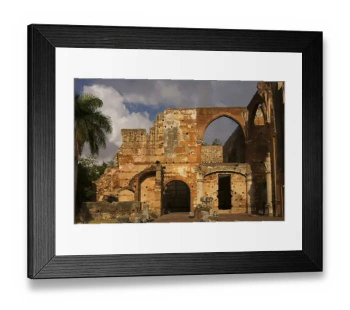 Framed Print : Ruins of the Hospital San Nicolas de Bari in the Zona colonial district a UNESCO World Heritage Site in Santo Domingo Dominican Republic Framed Print : Ruins of the Hospital San Nicolas de Bari in the Zona colonial district a UNESCO World Heritage Site in Santo Domingo Dominican Republic