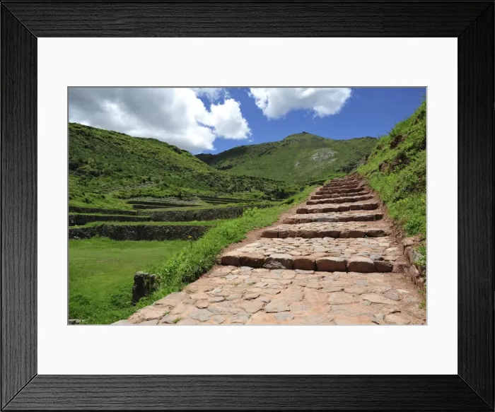 Framed Print : Stone footpath in mountains Framed Print : Stone footpath in mountains