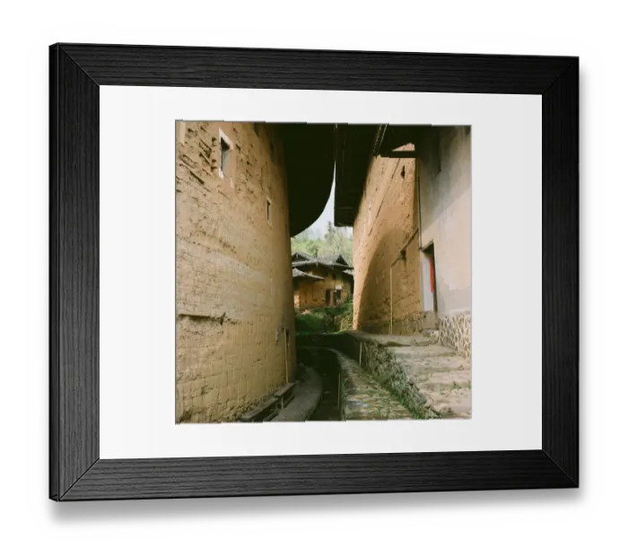 Framed Print : In-between Hakka Earthen Tulou Buildings Framed Print : In-between Hakka Earthen Tulou Buildings