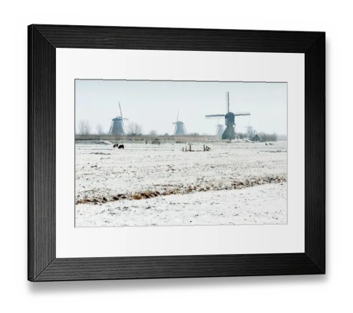 Framed Print : Kinderdijk snow Framed Print : Kinderdijk snow
