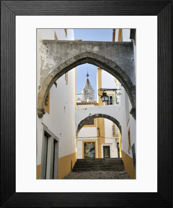 Framed Print : Arches over an alley, Evora, UNESCO World Heritage Site, Alentejo, Portugal, Europe Framed Print : Arches over an alley, Evora, UNESCO World Heritage Site, Alentejo, Portugal, Europe