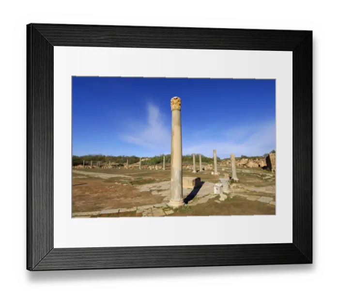 Framed Print : Column with corinthian capital, Ruins of the Roman City Leptis Magna, Libya Framed Print : Column with corinthian capital, Ruins of the Roman City Leptis Magna, Libya