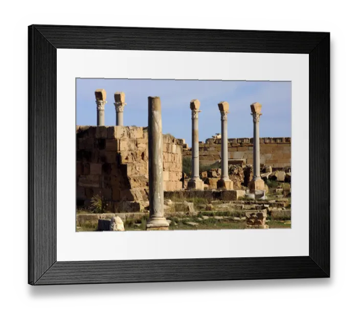 Framed Print : Ancient columns, Ruins of the Roman City Leptis Magna, Libya Framed Print : Ancient columns, Ruins of the Roman City Leptis Magna, Libya