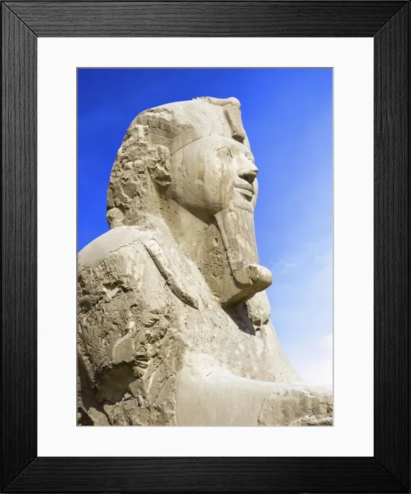 Framed Print : Detail of Alabaster sphinx, 19th Dynasty (1341-1200 BC). Ancient Memphis (UNESCO World Heritage List, 1979). Cairo, Egypt, Africa