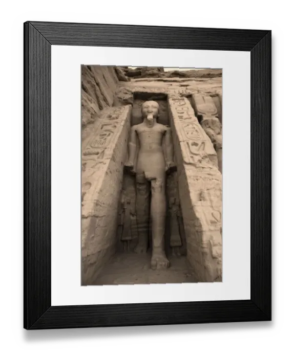 Framed Print : Statue of Rameses II outside the Hathor Temple of Queen Nefertari. UNESCO World Heritage Site known as the Nubian Monuments. Abu Simbel, West Bank of Lake Nasser, southern Egypt. Africa Framed Print : Statue of Rameses II outside the Hathor Temple of Queen Nefertari. UNESCO World Heritage Site known as the Nubian Monuments. Abu Simbel, West Bank of Lake Nasser, southern Egypt. Africa