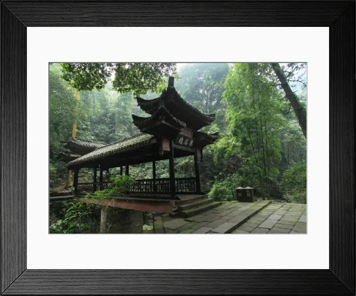 Framed Print : The beautiful wooden parvilion in Emei Shan Framed Print : The beautiful wooden parvilion in Emei Shan