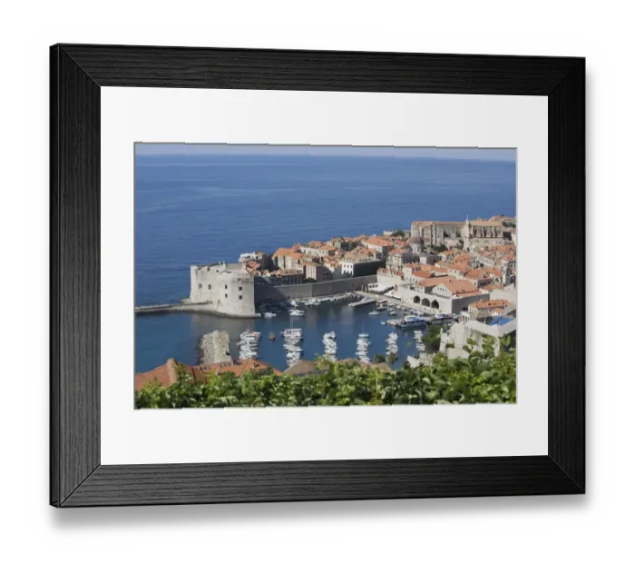 Framed Print : Coastal town of Dubrovnik, Dalmatia