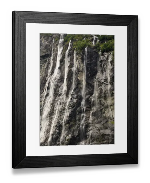 Framed Print : Waterfall The Seven Sisters, Geiranger Fjord, Norway, Scandinavia, Northern Europe Framed Print : Waterfall The Seven Sisters, Geiranger Fjord, Norway, Scandinavia, Northern Europe
