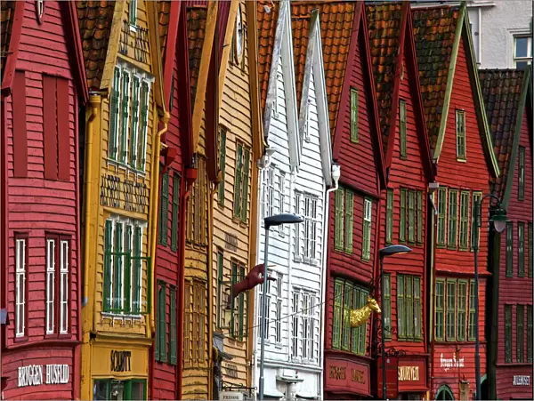 Crooked houses in Bergen, Norway