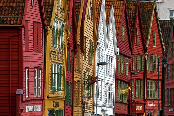 Crooked houses in Bergen, Norway
