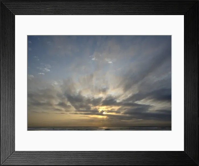 Framed Print : Dramatic clouds at sunrise over the Indian Ocean at Estuary Beach, St Lucia, Kwazulu Natal, South Africa Framed Print : Dramatic clouds at sunrise over the Indian Ocean at Estuary Beach, St Lucia, Kwazulu Natal, South Africa