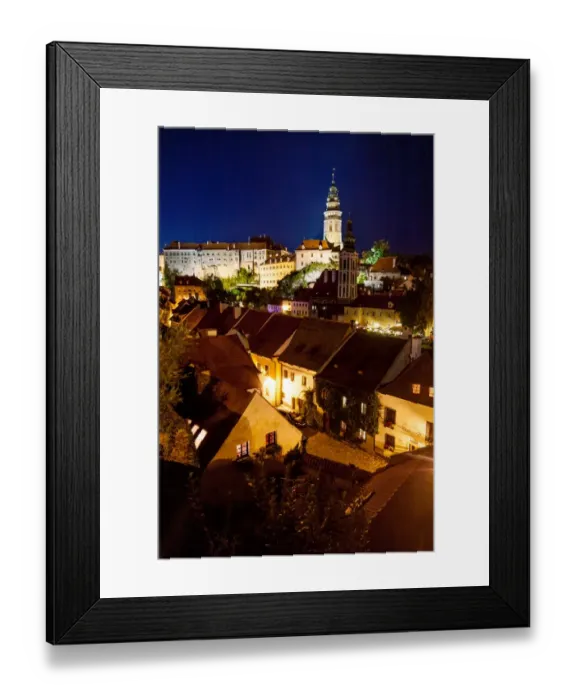 Framed Print : View of Cesky Krumlov at Night, Bohemia, Czech Republic Framed Print : View of Cesky Krumlov at Night, Bohemia, Czech Republic