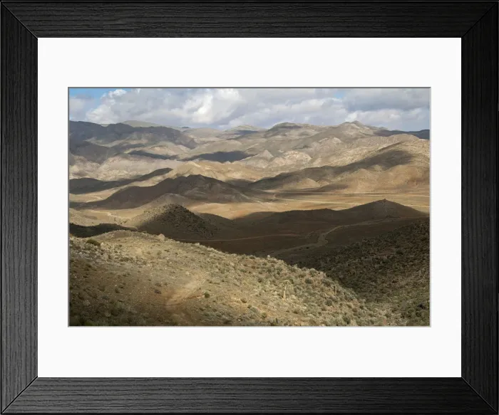 Framed Print : Interplay of light and shadow on a hilly landscape, Richtersveld, Richtersveld Nationalpark, Northern Cape, South Africa