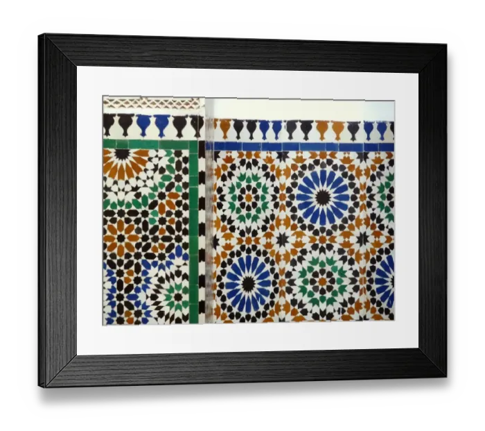 Framed Print : Islamic design at the mausoleum of Moulay Ismail