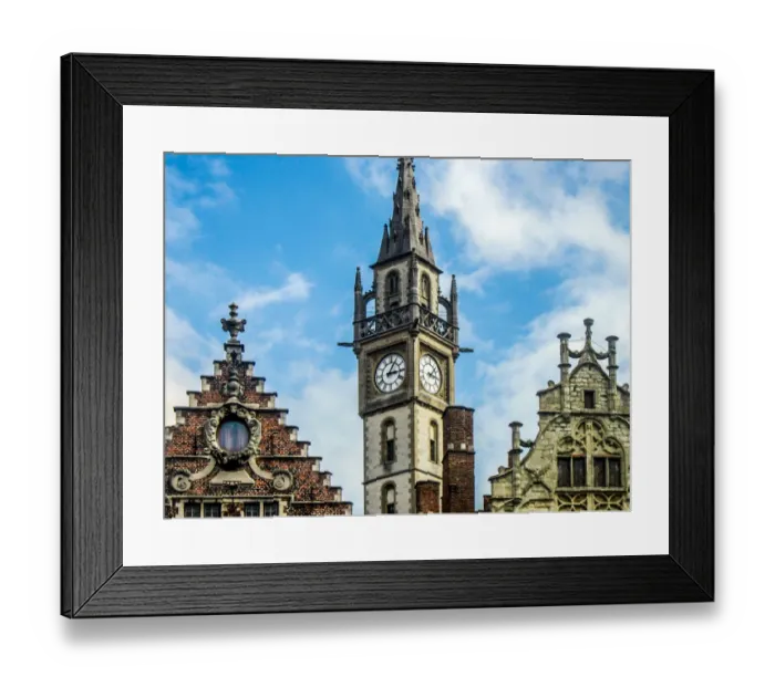 Framed Print : Buildings on Graslei, Ghent, East Flanders, Belgium Framed Print : Buildings on Graslei, Ghent, East Flanders, Belgium