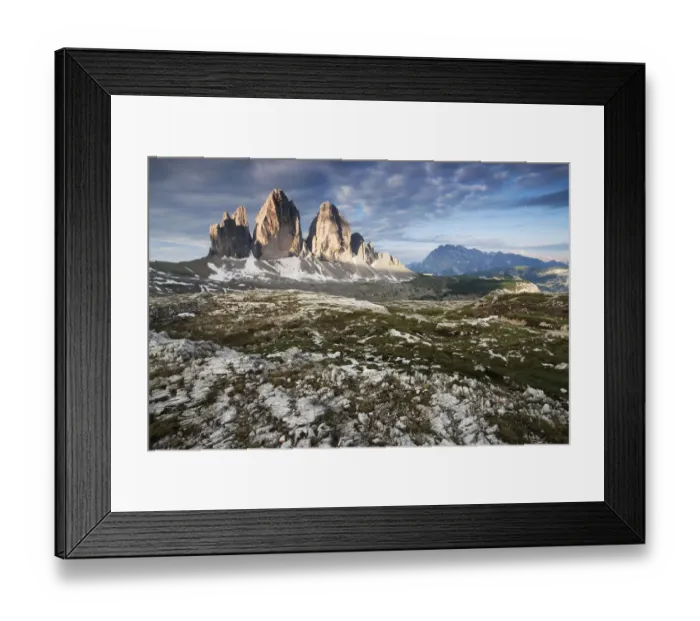 Framed Print : Three Peaks, Alto Adige, Italy, Europe Framed Print : Three Peaks, Alto Adige, Italy, Europe
