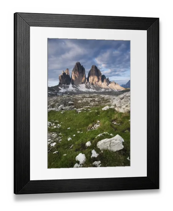 Framed Print : Three Peaks, Alto Adige, Italy, Europe