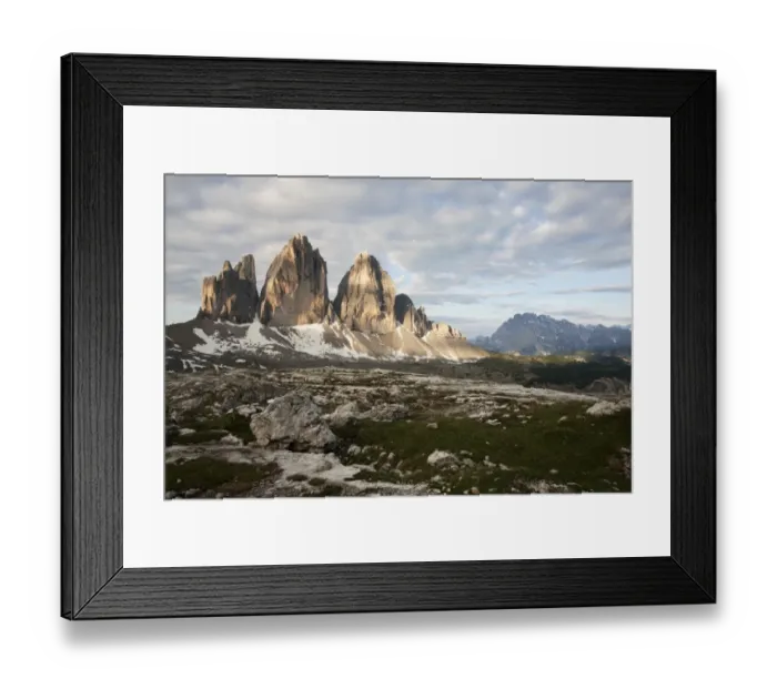 Framed Print : Three Peaks, Alto Adige, Italy, Europe Framed Print : Three Peaks, Alto Adige, Italy, Europe