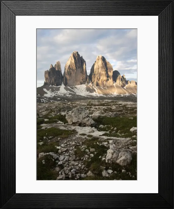 Framed Print : Three Peaks, Alto Adige, Italy, Europe Framed Print : Three Peaks, Alto Adige, Italy, Europe