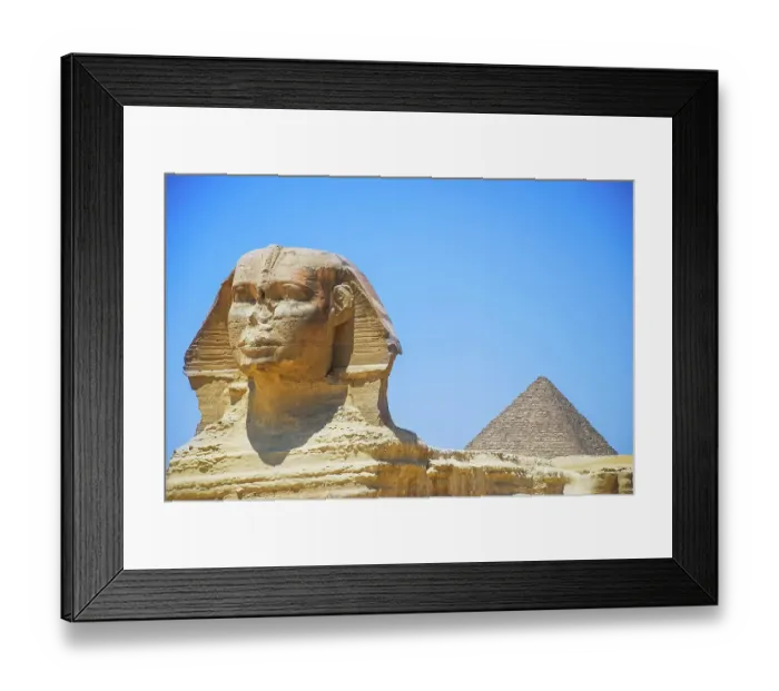 Framed Print : Sphinx and Pyramid Framed Print : Sphinx and Pyramid