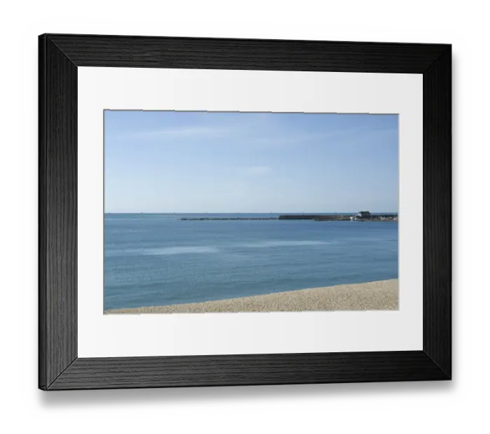 Framed Print : The beach, bay and The Cobb early morning Framed Print : The beach, bay and The Cobb early morning