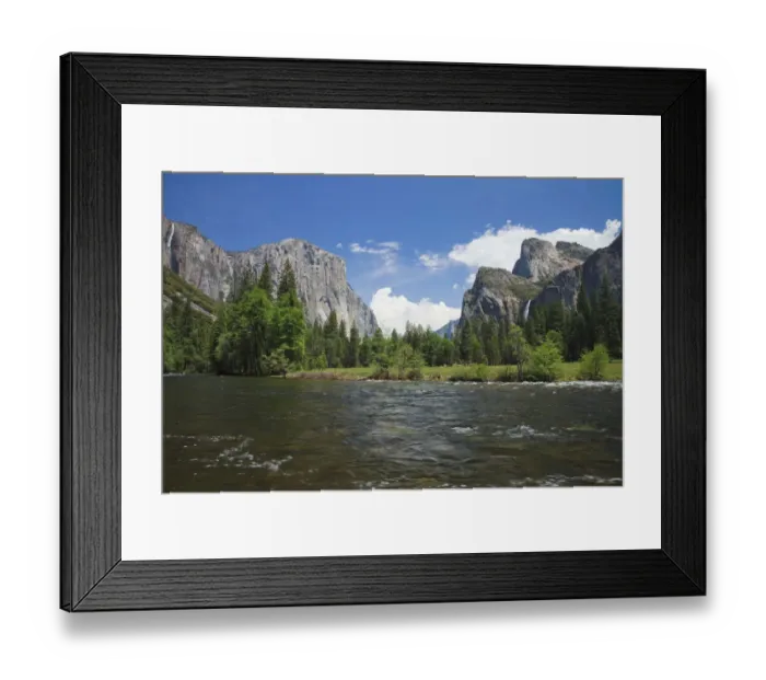 Framed Print : Merced River and El Capitan in Yosemite National Park