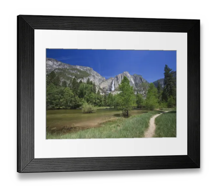 Framed Print : Yosemite Waterfall and Merced River Framed Print : Yosemite Waterfall and Merced River