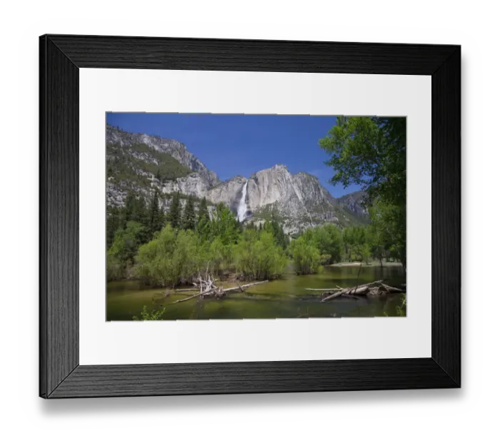 Framed Print : Yosemite Waterfall and Merced River Framed Print : Yosemite Waterfall and Merced River