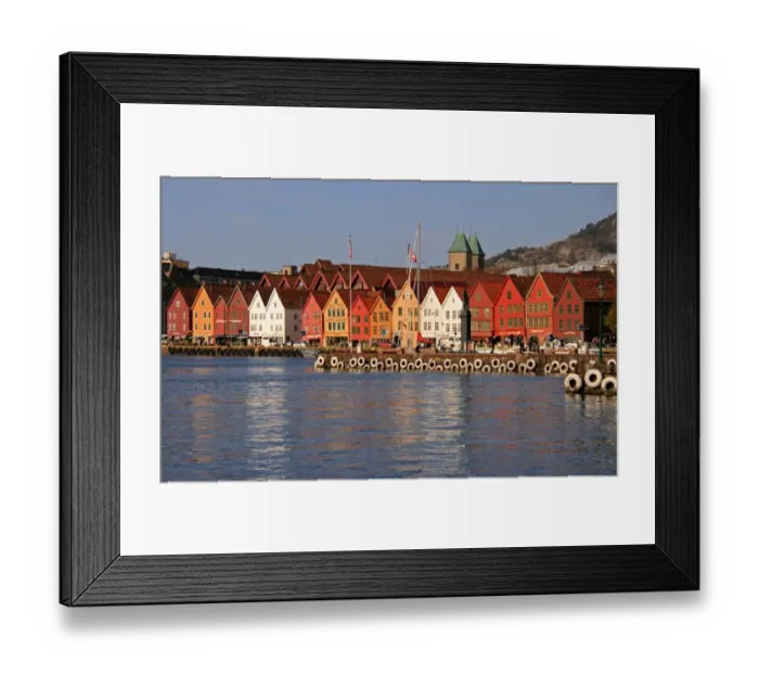 Framed Print : Bryggen world heritage waterfront