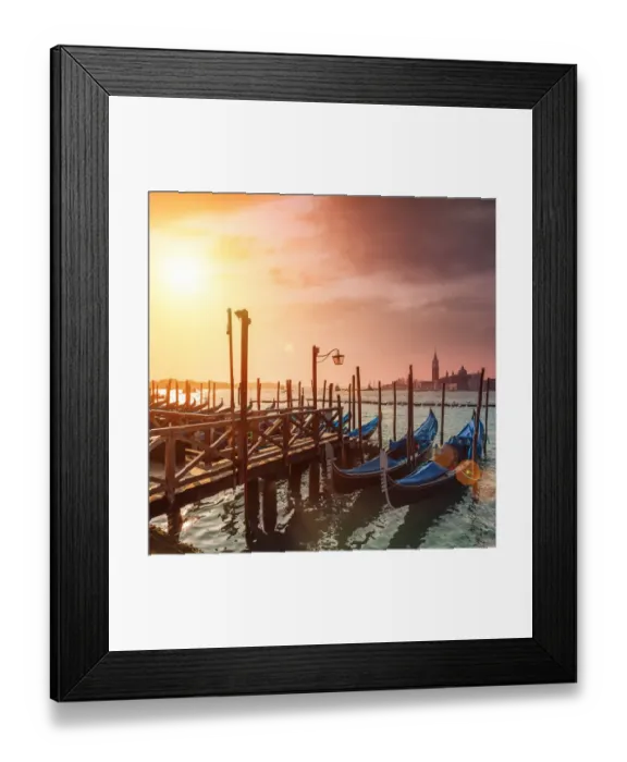 Framed Print : Gondolas in Venice at sunrise Framed Print : Gondolas in Venice at sunrise