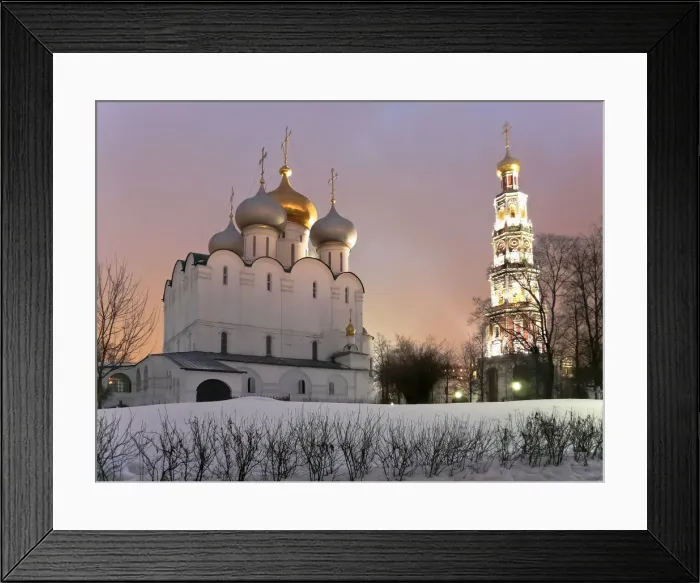 Framed Print : Novodevichy Monastery at dusk with snow, Moscow Framed Print : Novodevichy Monastery at dusk with snow, Moscow