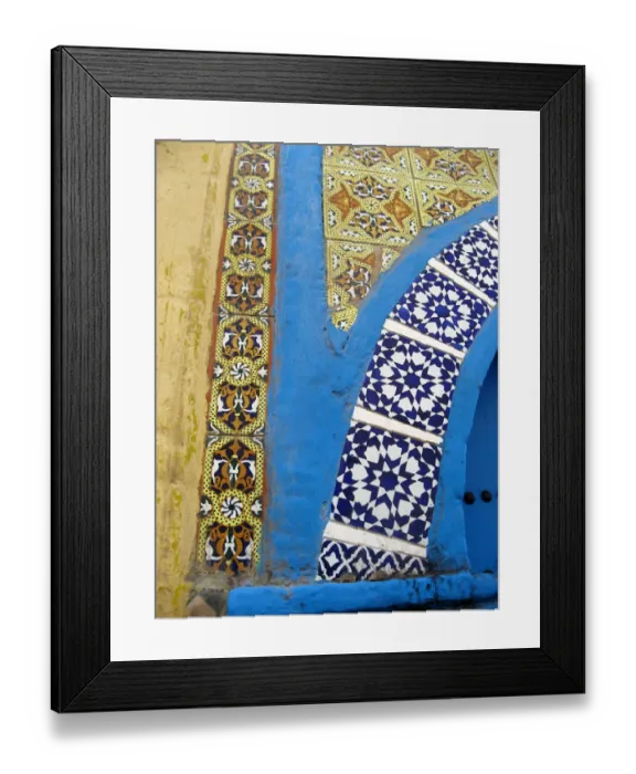 Framed Print : Tiled doorway, Essaouira, Morocco Framed Print : Tiled doorway, Essaouira, Morocco