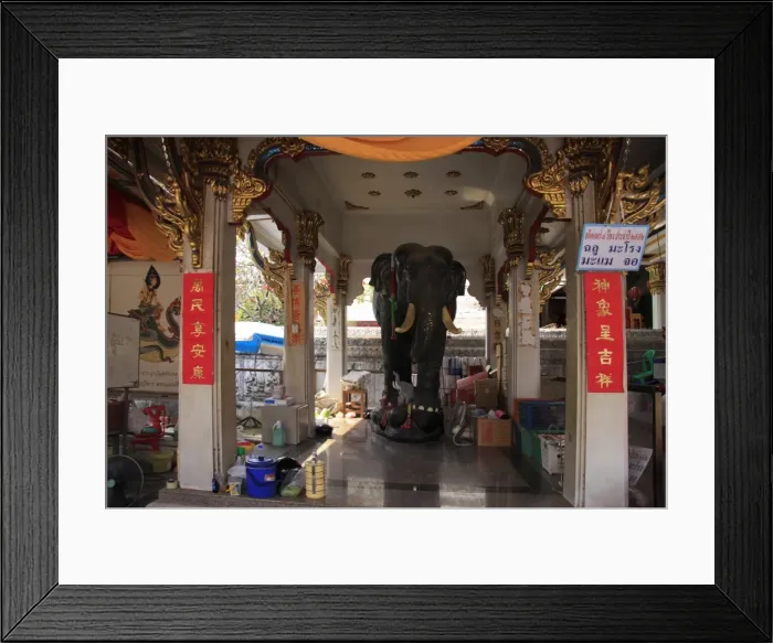 Framed Print : Elephant Statue at Ayutthaya Wat Panan Choeng Framed Print : Elephant Statue at Ayutthaya Wat Panan Choeng
