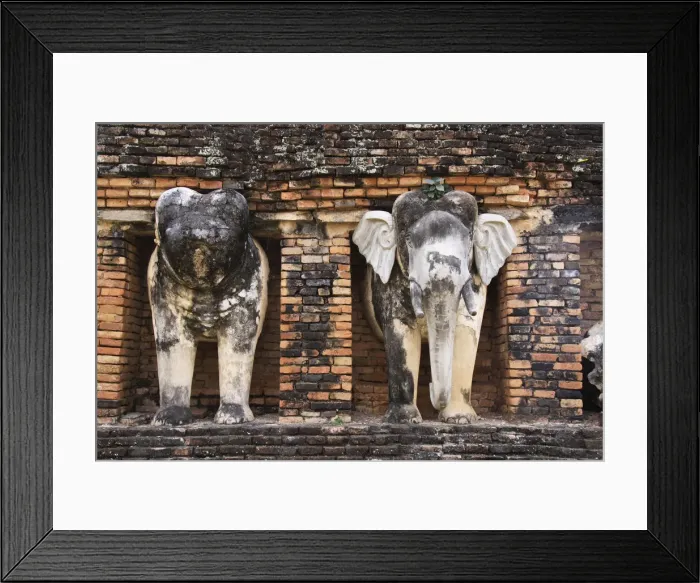 Framed Print : Elephant Statues of Sukhothai Framed Print : Elephant Statues of Sukhothai