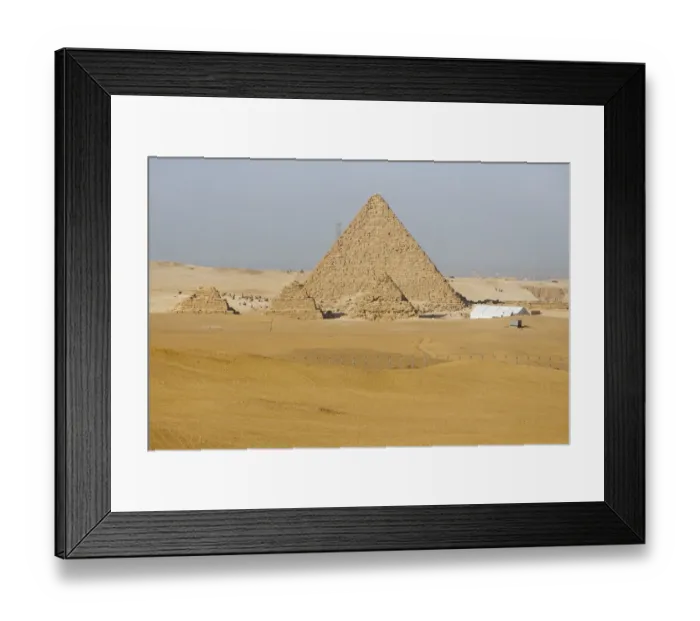 Framed Print : Mycerinus pyramid and Queens pyramids