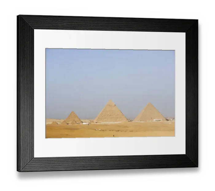 Framed Print : Pyramids of Ancient Egypt and Solar Boat museum