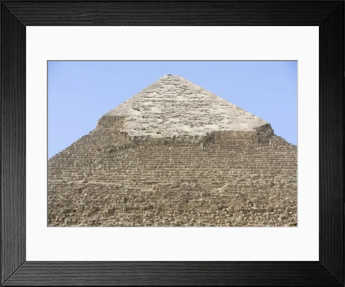 Framed Print : Blocks on Chephren pyramid Framed Print : Blocks on Chephren pyramid