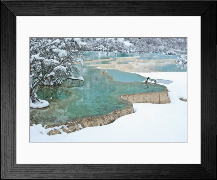 Framed Print : Travertine banks form Five-Colored Pool, Huanglong National Park, Sichuan Province, China Framed Print : Travertine banks form Five-Colored Pool, Huanglong National Park, Sichuan Province, China